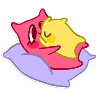 🤗 08f14275 หมอน, นอนหลับ, น่ารัก, กอด, การ์ตูน, คาวาอิ, รัก telegram sticker