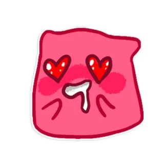 😍 17760a51 รัก, ตาเป็นรูปหัวใจ, น่ารัก, สีชมพู, การ์ตูน, อิโมจิ telegram sticker