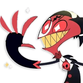 🤩 4e30b489 Blitzø Helluva Boss demon, imp, cartoon, hell, funny telegram sticker