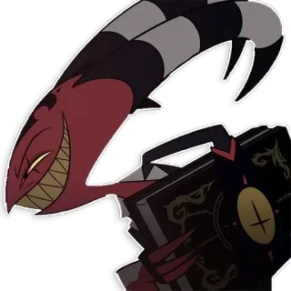 📕 554642cb Blitzo Helluva Boss demon, helluva boss, imp, smiling telegram sticker