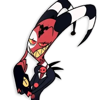 👺 ab6aba29 Blitzø Helluva Boss demon, imp, hell, boss, cartoon, horns telegram sticker
