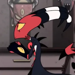 😰 be41645a Moxxie Helluva Boss cartoon, imp, hell, boss, demon, blitzø telegram sticker