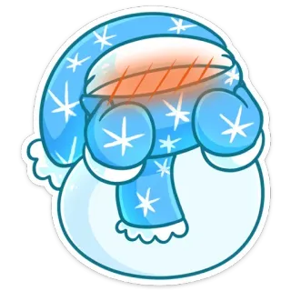 😅 5048e249 pupazzo di neve, inverno, freddo, neve, blu, carino whatsapp sticker