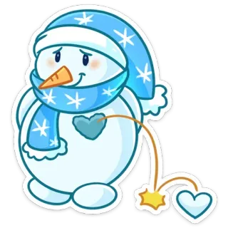 ❤️ e4444aff pupazzo di neve, inverno, cuore, neve, carino whatsapp sticker