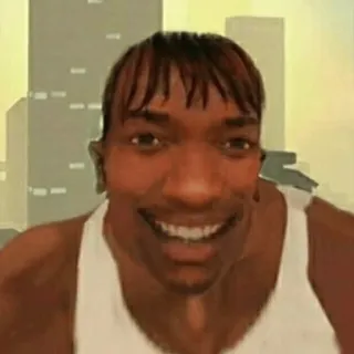 😀 03a2247d CJ Grand Theft Auto: San Andreas CJ, Grand Theft Auto, San Andreas, character, video game whatsapp sticker