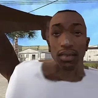 😟 ee9f7dd6 CJ Grand Theft Auto: San Andreas CJ, Grand Theft Auto, San Andreas, video game, character whatsapp sticker