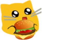 🍔 1488115a gatto, burger, cibo, cartone animato telegram sticker