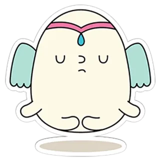 😑 4127b4ec Dessin animé, Ange, Mignon, Autocollant, Ailé, Méditation, Spirituel telegram sticker