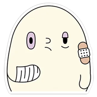 💉 eb152f49 Dessin animé, Personnage, Pansement, Bandage, Blessé telegram sticker