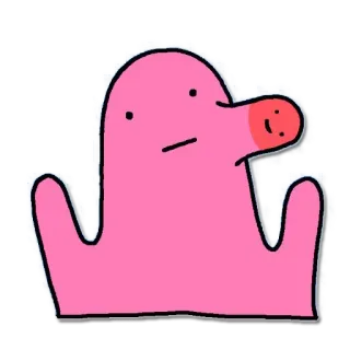😨 08bac2aa rose, dessin animé, blob, personnage, abstrait, drôle, autocollant telegram sticker