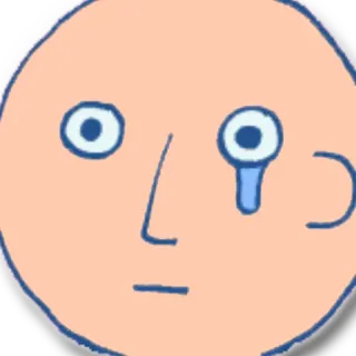 😢 3cb97686 visage, triste, pleurs, larmes, dessin animé, illustration telegram sticker