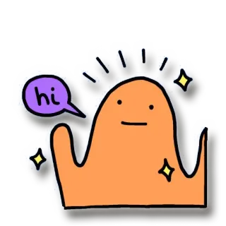 😊 47a54fa2 hi dessin animé, salutation, paillettes, blob, salut telegram sticker