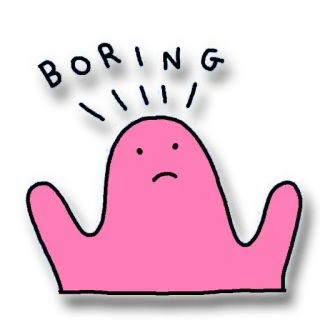 😩 544298d7 BORING ennuyeux, humeur, déçu, tâche, personnage, expression telegram sticker