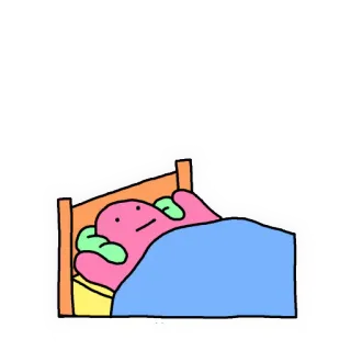 💤 6ab52abb Lit, Dormir, Dessin animé, Mignon, Rose, Rêve, Sommeil telegram sticker
