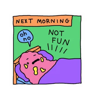 😵 96c90df9 NEXT MORNING
oh no
NOT FUN matin, sommeil, dessin animé, illustration, drôle, malade, lit, fatigué telegram sticker