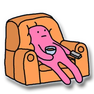 😶 a2f3279f Dessin animé, Canapé, Détente, Paresseux, Chill, Télé, Télécommande telegram sticker