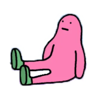 😩 e5fd0586 personnage rose, blob, assis, dessin animé, mignon telegram sticker