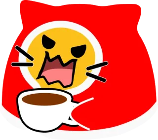 ☕️ 243d01b7 злой, эмодзи, кофе, красный, мультфильм, иллюстрация telegram sticker
