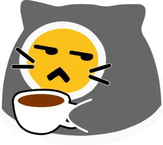 ☕️ 2c381ef3 кот, кофе, уставший, утро, напиток telegram sticker