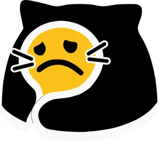 😫 40d3ad4e грустный, эмодзи, кот, мультик, милый, наклейка telegram sticker