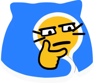 🤔 44246a4f думаю, размышляю, обдумываю, хмм, эмодзи, мультфильм telegram sticker