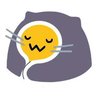 😚 82eee78c кот, спящий, мультик, милый, желтый, наклейка telegram sticker