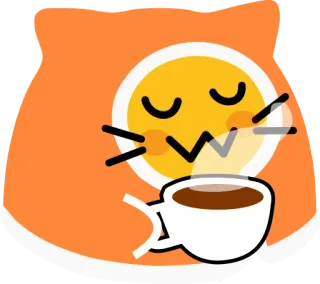 ☕️ 9487f2f4 кот, кофе, эмодзи, милый, напиток, расслабленный, каваи telegram sticker