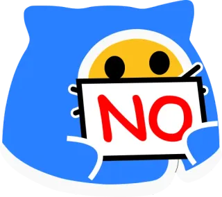 🚫 dd4cac6a NO нет, отказ, запрет, ограничение, мультфильм, эмодзи telegram sticker