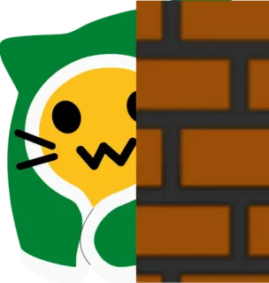 👀 df158522 кот, мультфильм, кирпич, цифровое искусство telegram sticker