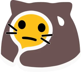😐 e9a80be1 кот, эмодзи, обеспокоен, капля пота, грустный, нервный telegram sticker