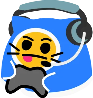 🎮 ec580b6e Эмодзи, Кот, Геймер, Наушники, Контроллер, Наклейка telegram sticker