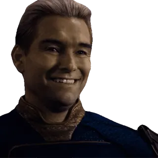 🤣 03b8386d Homelander The Boys 祖国人, 黑袍纠察队, 超级英雄, 角色, 微笑, 反派 telegram sticker