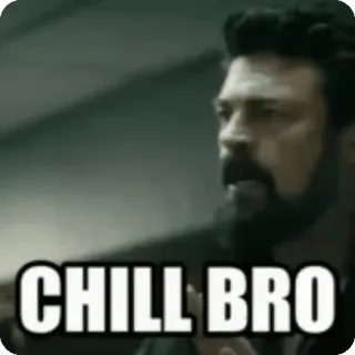 🤫 9a368296 Billy Butcher The Boys CHILL BRO 黑袍纠察队, 比利·布彻尔, 放松, 兄弟, 电视剧, 亚马逊 Prime telegram sticker
