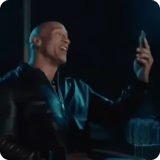 📞 b1750b79 Dwayne Johnson 道恩·强森, 演员, 名人, 男人, 皮夹克 telegram sticker