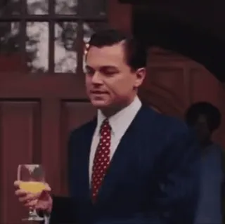 🤓 b63fba92 Leonardo DiCaprio 演员, 电影, 电影, 饮用, 橙汁, 西装 telegram sticker