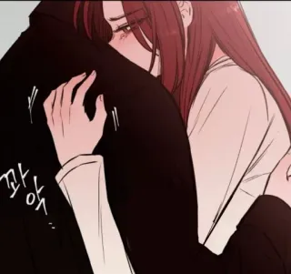 ☠️ 5085c0ed 꽉 abraço, amor, romance, casal, coreano, desenho animado, manhwa whatsapp sticker