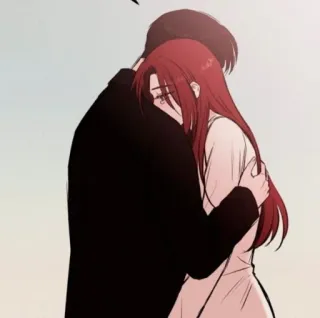 🤍 7c02f25d abraço, casal, amor, romance, afeição, anime, desenho animado whatsapp sticker