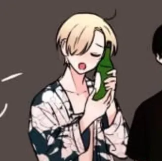 ☺️ bc025ba2 Anime, Bebendo, Garrafa, Personagem whatsapp sticker