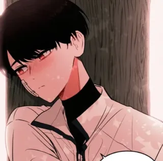 😥 bf398f02 Anime, Menino, Mangá, Olhos vermelhos, Rubor whatsapp sticker