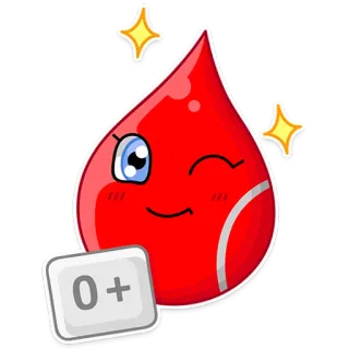🅾 19d62ac9 0+ Blutgruppe, medizinisch, Gesundheit, positiv, Blut telegram sticker