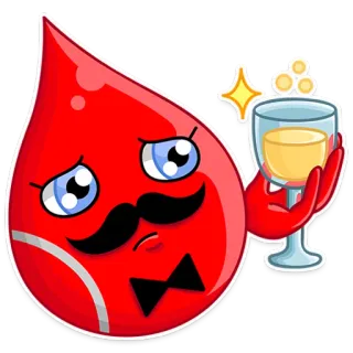 🥂 9833dfc6 roter Tropfen, Wein, schick, Cartoon, süß, Getränk, Feier telegram sticker