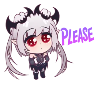 🙏 aa21e2f5 Demon, Anime, Chibi, Urocze, Fantasy telegram sticker