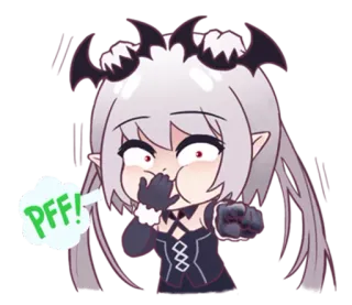 😂 c51a1290 PFF! Anime, Kreskówka, Wyrażenie, Demon, Słodki, Pff telegram sticker