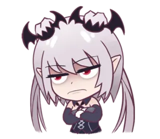 😟 ee1690d0 Anime, Demon, Zły, Rogi, Kreskówka, Postać, Naklejka telegram sticker