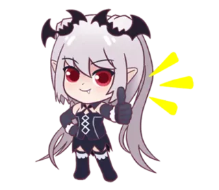 👍 ffa3a806 Anime, Chibi, Kreskówka, Wampir, Sukkub, Demon telegram sticker
