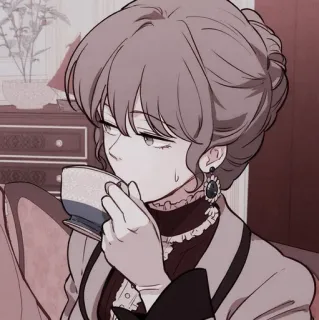 📰 4477a73d tea, woman, portrait, vintage, elegant, retro telegram sticker