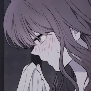 🗞 6bf4f496 anime, girl, crying, sad, emotional, manga, tearful telegram sticker