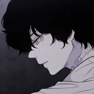 🗞 82bbe424 anime, manga, art, person, black hair, portrait telegram sticker