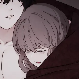 🗞 874de856 anime, hug, romance, couple, cartoon, affection, love telegram sticker