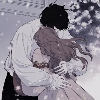 🩺 c869c99f hug, couple, romance, love, affection, anime style, digital art telegram sticker